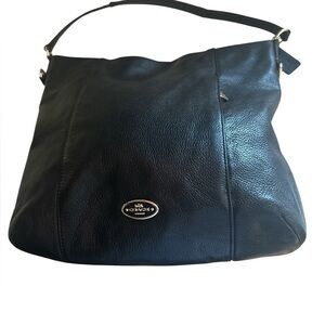 COACH 2014  ISABELLE 2 WAY Black Pebbled Leather Shoulder Crossbody Purse 34511